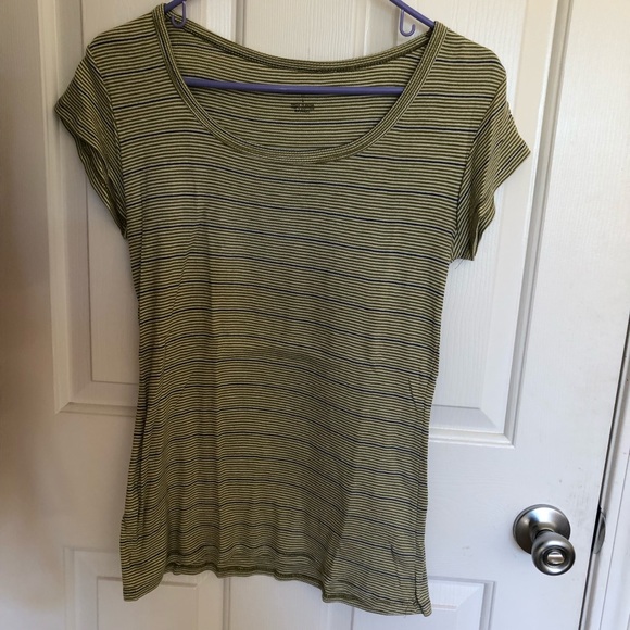 Banana Republic Tops - Banana Republic Green & blue striped short sleeve